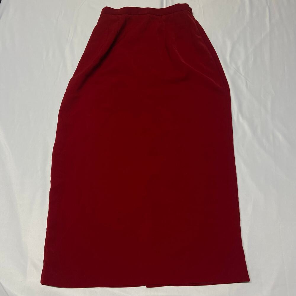 Positive Attitude Skirt Red Long Maxi 14 Petite Back Zipper Elastic Waist